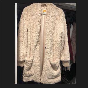 Cream fur coat/cardigan